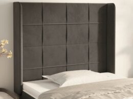 vidaXL Headboard with Ears Dark Gray 40.6"x6.3"x46.5"/50.4" Velvet