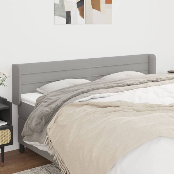 vidaXL Headboard with Ears Light Gray 79.9"x6.3"x30.7"/34.6" Fabric