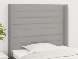 vidaXL Headboard with Ears Light Gray 40.6"x6.3"x46.5"/50.4" Fabric