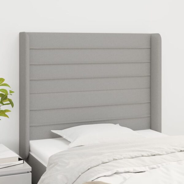 vidaXL Headboard with Ears Light Gray 40.6"x6.3"x46.5"/50.4" Fabric