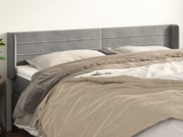 vidaXL Headboard with Ears Light Gray 64.2"x6.3"x30.7"/34.6" Velvet