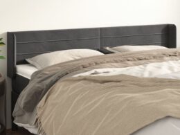 vidaXL Headboard with Ears Dark Gray 79.9"x6.3"x30.7"/34.6" Velvet