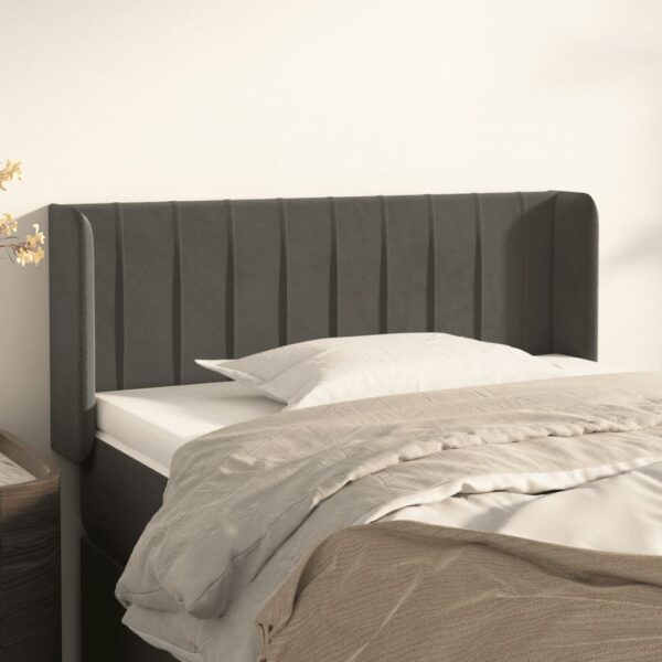 vidaXL Headboard with Ears Dark Gray 40.6"x6.3"x30.7"/34.6" Velvet