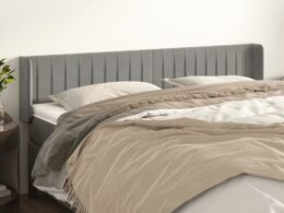 vidaXL Headboard with Ears Light Gray 72"x6.3"x30.7"/34.6" Velvet