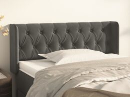 vidaXL Headboard with Ears Dark Gray 40.6"x6.3"x30.7"/34.6" Velvet