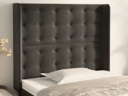 vidaXL Headboard with Ears Dark Gray 40.6"x6.3"x46.5"/50.4" Velvet