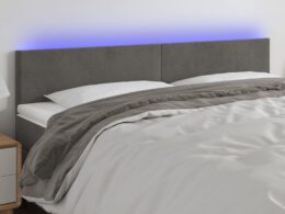 vidaXL LED Headboard Dark Gray 63"x2"x30.7"/34.6" Velvet