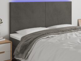 vidaXL LED Headboard Dark Gray 70.9"x2"x46.5"/50.4" Velvet