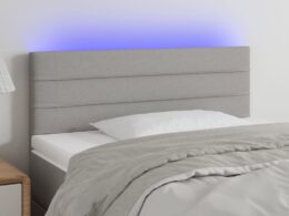 vidaXL LED Headboard Light Gray 39.4"x2"x30.7"/34.6" Fabric