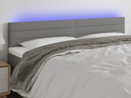 vidaXL LED Headboard Dark Gray 78.7"x2"x30.7"/34.6" Fabric