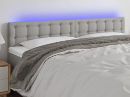 vidaXL LED Headboard Light Gray 70.9"x2"x30.7"/34.6" Fabric