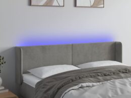 vidaXL LED Headboard Light Gray 57.9"x6.3"x30.7"/34.6" Velvet