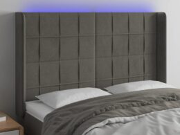 vidaXL LED Headboard Dark Gray 57.9"x6.3"x46.5"/50.4" Velvet