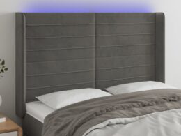 vidaXL LED Headboard Dark Gray 57.9"x6.3"x46.5"/50.4" Velvet