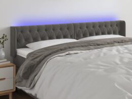 vidaXL LED Headboard Dark Gray 79.9"x6.3"x30.7"/34.6" Velvet