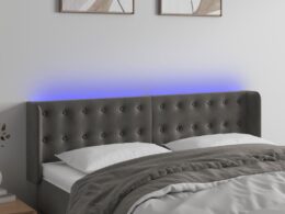 vidaXL LED Headboard Dark Gray 57.9"x6.3"x30.7"/34.6" Velvet