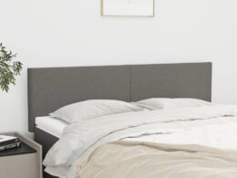 vidaXL Headboards 2 pcs Dark Gray 28.3"x2"x30.7"/34.6" Fabric
