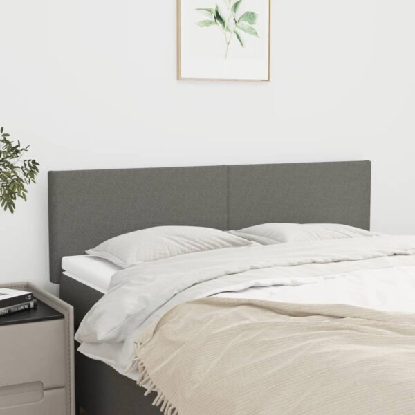 vidaXL Headboards 2 pcs Dark Gray 28.3"x2"x30.7"/34.6" Fabric