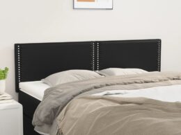 vidaXL Headboards 2 pcs Black 28.3"x2"x30.7"/34.6" Faux Leather