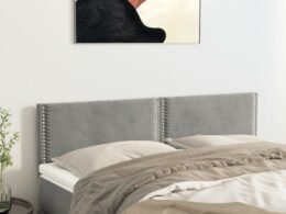 vidaXL Headboards 2 pcs Light Gray 28.3"x2"x30.7"/34.6" Velvet