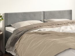 vidaXL Headboards 2 pcs Light Gray 31.5"x2"x30.7"/34.6" Velvet