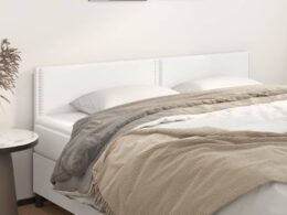 vidaXL Headboards 2 pcs White 35.4"x2"x30.7"/34.6" Faux Leather