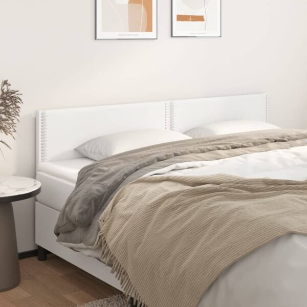 vidaXL Headboards 2 pcs White 35.4"x2"x30.7"/34.6" Faux Leather