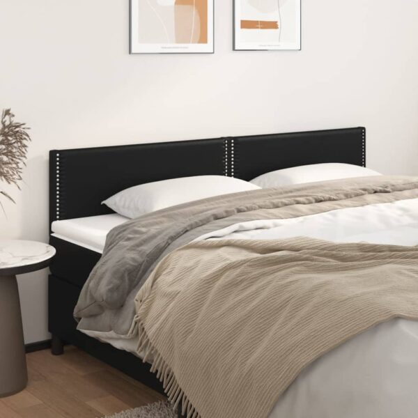 vidaXL Headboards 2 pcs Black 39.4"x2"x30.7"/34.6" Faux Leather