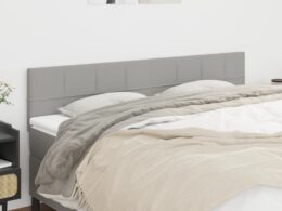 vidaXL Headboards 2 pcs Light Gray 35.4"x2"x30.7"/34.6" Fabric