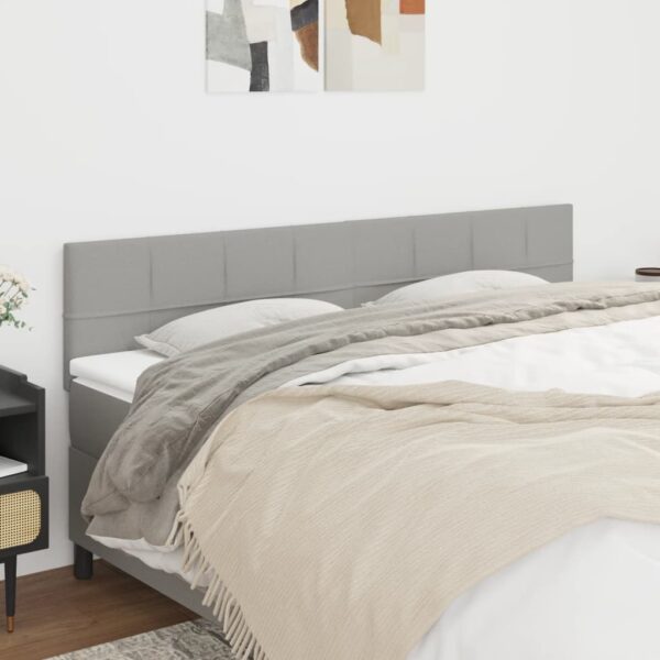 vidaXL Headboards 2 pcs Light Gray 35.4"x2"x30.7"/34.6" Fabric