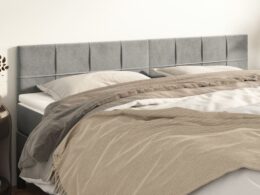 vidaXL Headboards 2 pcs Light Gray 39.4"x2"x30.7"/34.6" Velvet