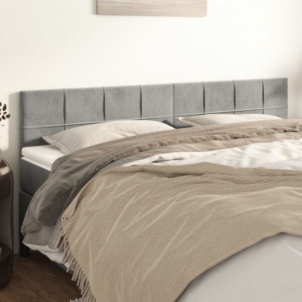 vidaXL Headboards 2 pcs Light Gray 39.4"x2"x30.7"/34.6" Velvet
