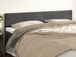 vidaXL Headboards 2 pcs Dark Gray 39.4"x2"x30.7"/34.6" Velvet