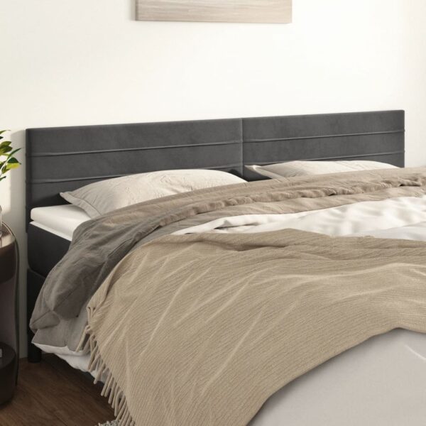 vidaXL Headboards 2 pcs Dark Gray 39.4"x2"x30.7"/34.6" Velvet