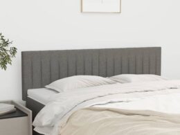 vidaXL Headboards 2 pcs Dark Gray 28.3"x2"x30.7"/34.6" Fabric