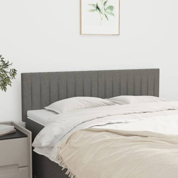 vidaXL Headboards 2 pcs Dark Gray 28.3"x2"x30.7"/34.6" Fabric