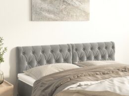 vidaXL Headboards 2 pcs Light Gray 28.3"x2.8"x30.7"/34.6" Velvet