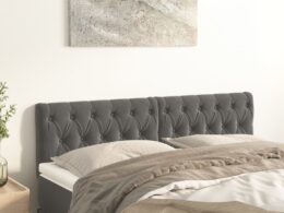 vidaXL Headboards 2 pcs Dark Gray 31.5"x2.8"x30.7"/34.6" Velvet