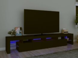vidaXL TV Stand with LED Lights Black 90.6"x14.4"x15.7"