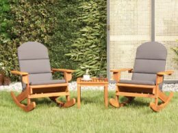 vidaXL 3 Piece Adirondack Patio Lounge Set Solid Wood Acacia