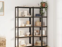 vidaXL 5-Layer Shelves 2 pcs Anthracite Steel&Engineered Wood