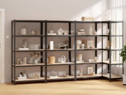 vidaXL 5-Layer Shelves 4 pcs Anthracite Steel&Engineered Wood