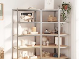 vidaXL 5-Layer Shelves 2 pcs Silver Steel&Engineered Wood