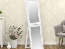 vidaXL Free-Standing Mirror White 15.7"x63"