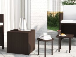 vidaXL Side Tables 3 pcs Brown Poly Rattan