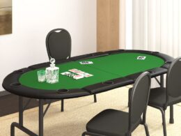 vidaXL 10-Player Folding Poker Tabletop Green 81.9"x41.7"x1.2"