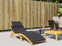 vidaXL Sun Lounger Cushion Black Check Pattern Oxford Fabric