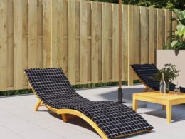 vidaXL Sun Lounger Cushion Black Check Pattern Oxford Fabric