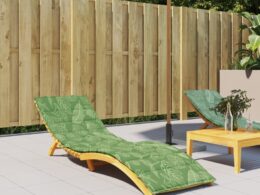 vidaXL Sun Lounger Cushion Leaf Pattern Oxford Fabric