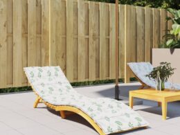 vidaXL Sun Lounger Cushion Leaf Pattern Oxford Fabric